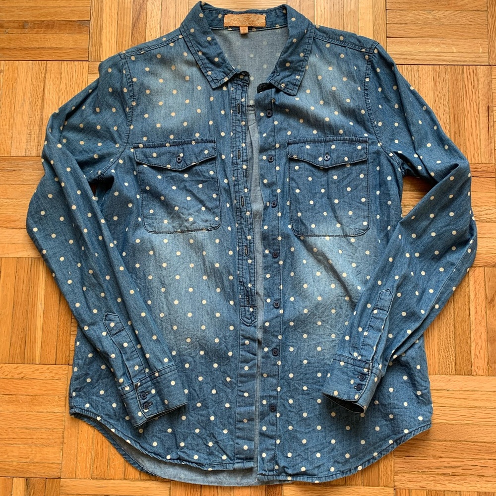 Polka dots jean shirt